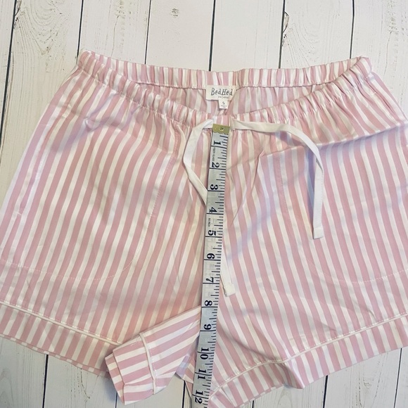 NWT Bed Head Pajamas Striped Cotton Shorty Pajama Set. Brand New! Pink & White - Picture 6 of 10
